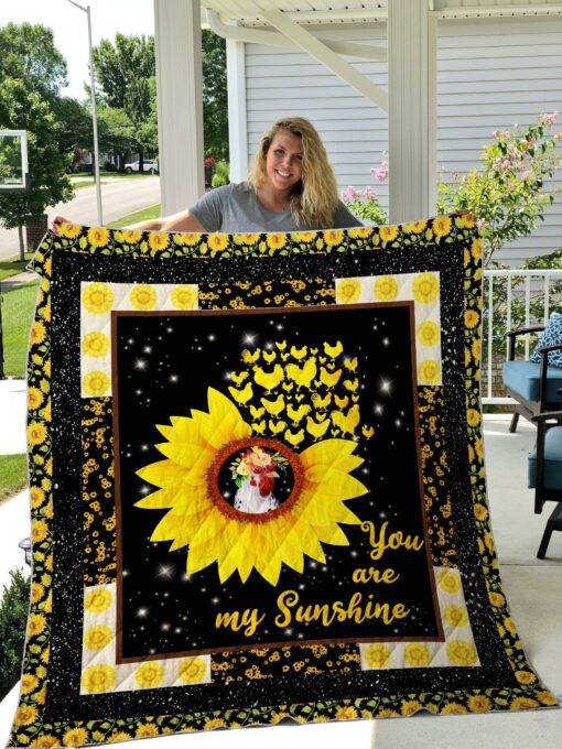 Buy Sunflower Chicken You Are My Sunhine Quilt Blanket & Quilt Bedding Set Great Customized Blanket Gifts For Birthday Christmas Thanksgiving