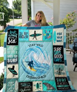 Buy Surfing Theme Stay Wild Ocean Child Quilt Blanket & Quilt Bedding Set Great Customized Blanket Gifts For Birthday Christmas Thanksgiving