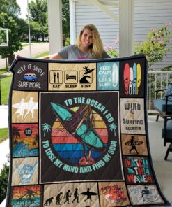 Buy Surfing To The Ocean I Go To Lose My Mind And Find My Soul Quilt Blanket & Quilt Bedding Set Great Customized Blanket Gifts For Birthday Christmas Thanksgiving