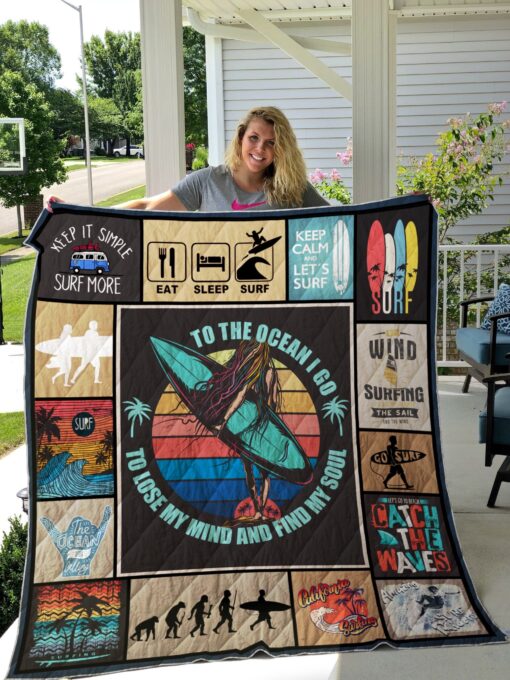 Buy Surfing To The Ocean I Go To Lose My Mind And Find My Soul Quilt Blanket & Quilt Bedding Set Great Customized Blanket Gifts For Birthday Christmas Thanksgiving