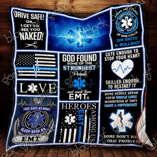 Buy Strongest People Emt Quilt Blanket & Quilt Bedding Set Great Customized Blanket Gifts For Birthday Christmas Thanksgiving