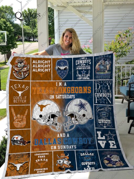 Buy Texas Longhorns &Amp;Amp; Dallas Cowboy Quilt Blanket & Quilt Bedding Set