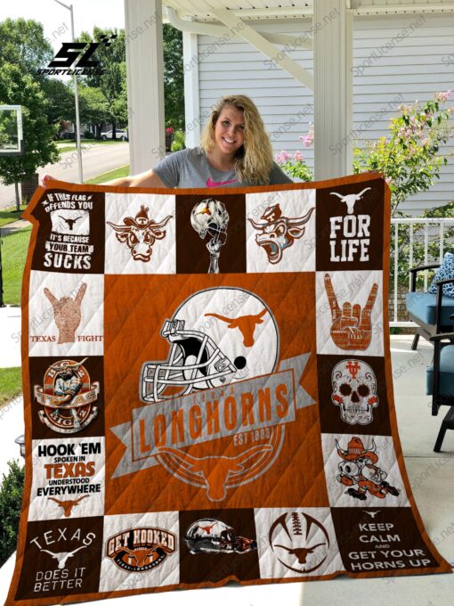 Buy Texas Longhorns Quilt Blanket & Quilt Bedding Set 01