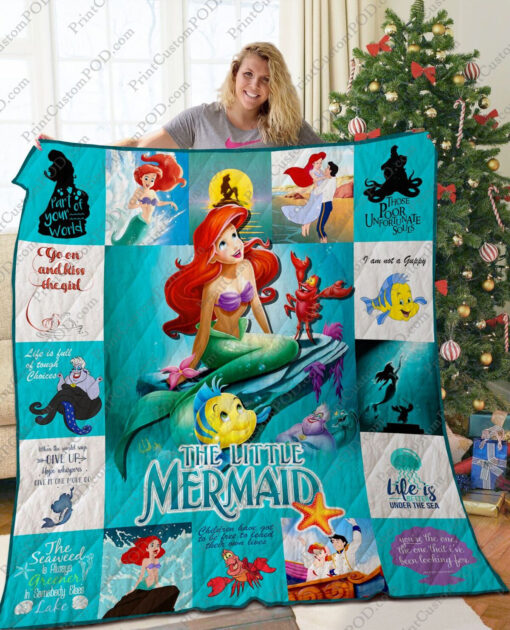 Buy The Little Mermaid Go On And Kiss A Girl Quilt Blanket & Quilt Bedding Set Great Customized Blanket Gifts For Birthday Christmas Thanksgiving