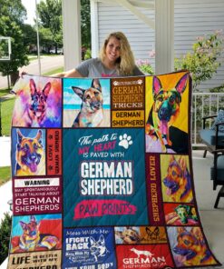 Buy The Path To My Heart Is Paved With German Shepherd Paw Prints Quilt Blanket & Quilt Bedding Set Great Customized Blanket Gifts For Birthday Christmas Thanksgiving