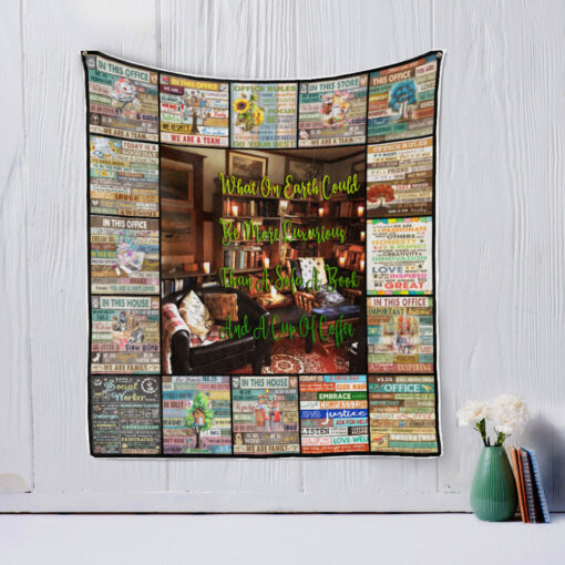 Buy The Office Rules What On Earth Could Be More Luxirious Than A Sofa A Book And A Cup Of Coffee Quilt Blanket & Quilt Bedding Set Great Customized Blanket Gifts For Birthday Christmas Thanksgiving