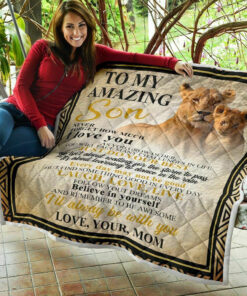 Buy To My Amazing Son - Love Mom Quilt Blanket & Quilt Bedding Set