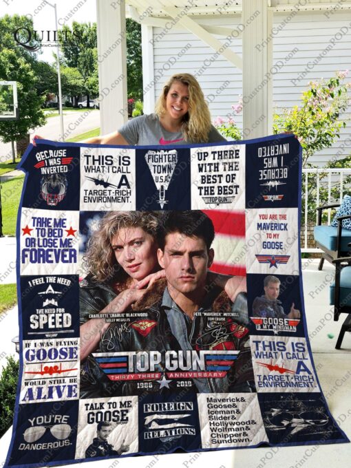 Buy Top Gun 33Th Anniversary Quilt Blanket & Quilt Bedding Set For Fans Ver 17