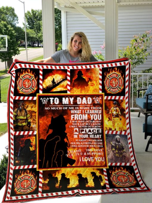 Buy To My Dad, Firefighter Quilt Blanket & Quilt Bedding Set