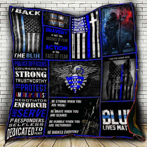 Buy Thin Blue Line Be Brave When You Are Scared Quilt Blanket & Quilt Bedding Set Great Customized Blanket Gifts For Birthday Christmas Thanksgiving