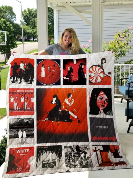 Buy The White Stripes Quilt Blanket & Quilt Bedding Set 01