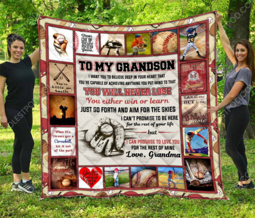 Buy To My Grandson  Quilt Blanket & Quilt Bedding Set