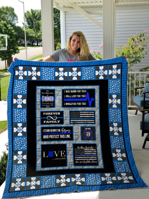 Buy Thin Blue Line I Stand Behind The Heroes Who Protect This Line Quilt Blanket & Quilt Bedding Set Great Customized Blanket Gifts For Birthday Christmas Thanksgiving