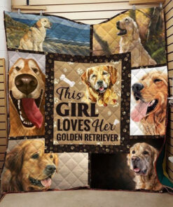 Buy This Girl Loves Her Golden Retriever Quilt Blanket & Quilt Bedding Set Great Customized Blanket Gifts For Birthday Christmas Thanksgiving