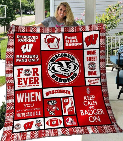 Buy Wisconsin Badgers 01 Quilt Blanket & Quilt Bedding Set Fan Made