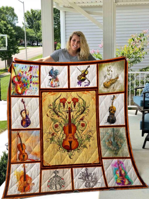 Buy Violon Painting Art Quilt Blanket & Quilt Bedding Set Great Customized Blanket Gifts For Birthday Christmas Thanksgiving