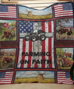 Buy Tractor Farming On Faith Quilt Blanket & Quilt Bedding Set Great Customized Blanket Gifts For Birthday Christmas Thanksgiving