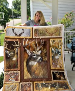 Buy Whitetail Deer In Forest Quilt Blanket & Quilt Bedding Set Great Customized Gifts For Birthday Christmas Thanksgiving Perfect Gifts For Deer Lover