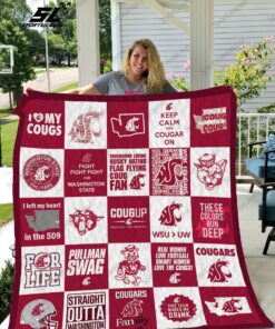 Buy Washington State Cougars Quilt Blanket & Quilt Bedding Set 02