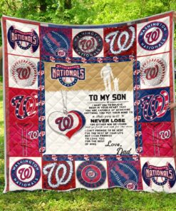 Buy Washington Nationals Family  To My Son Quilt Blanket & Quilt Bedding Set