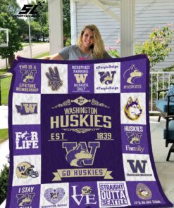 Buy Washington Huskies Quilt Blanket & Quilt Bedding Set 01