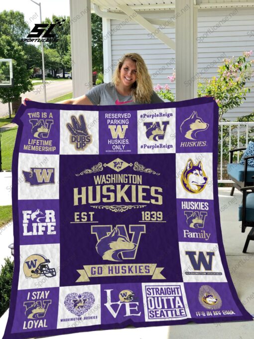 Buy Washington Huskies Quilt Blanket & Quilt Bedding Set 01