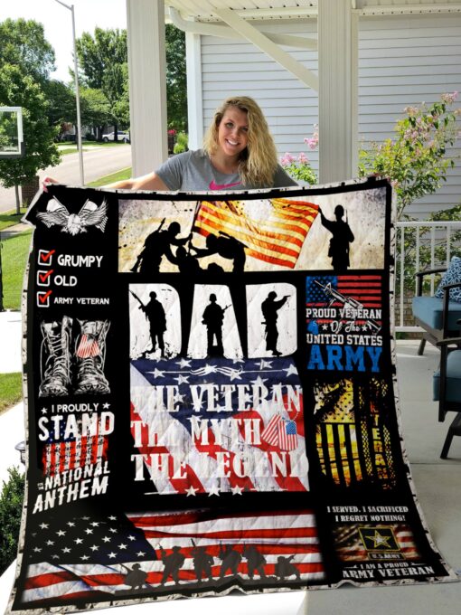 Buy Veteran Dad Theme I Served I Sacrificed I Regret Nothing Quilt Blanket & Quilt Bedding Set Great Customized Blanket Gifts For Birthday Christmas Thanksgiving