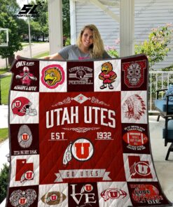 Buy Utah Utes Quilt Blanket & Quilt Bedding Set 01