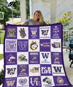 Buy Washington Huskies Quilt Blanket & Quilt Bedding Set 02