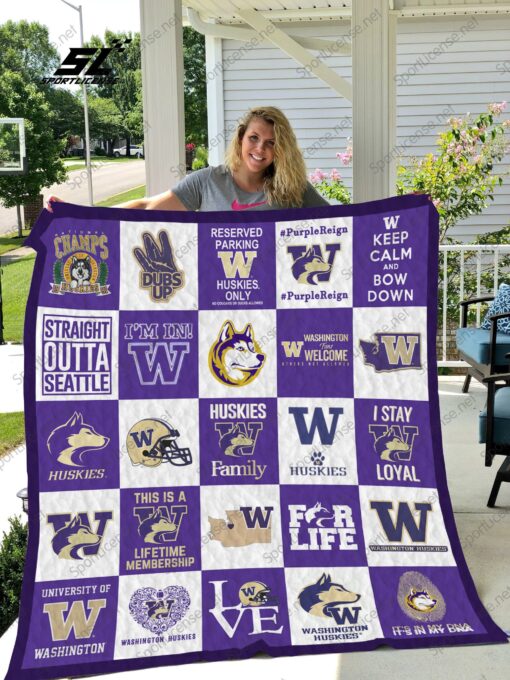 Buy Washington Huskies Quilt Blanket & Quilt Bedding Set 02