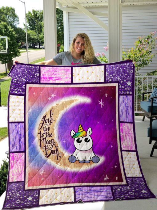 Buy Unicorn I Love You To The Moon Quilt Blanket & Quilt Bedding Set Great Customized Gifts For Birthday Christmas Thanksgiving Perfect Gifts For Unicorn Lover