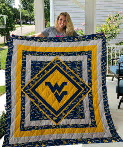 Buy West Virginia Mountaineers University Quilt Blanket & Quilt Bedding Set Great Customized Blanket Gifts For Birthday Christmas Thanksgiving