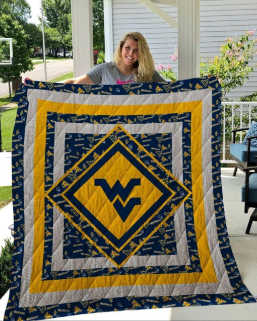 Buy West Virginia Mountaineers University Quilt Blanket & Quilt Bedding Set Great Customized Blanket Gifts For Birthday Christmas Thanksgiving