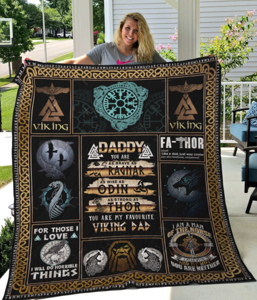 Buy Viking Dad You Are As Brave As Ragnar Quilt Blanket & Quilt Bedding Set Great Customized Gifts For Birthday Christmas Thanksgiving Father'S Day Perfect Gifts For Viking Lover