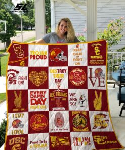 Buy Usc Trojans Quilt Blanket & Quilt Bedding Set 02