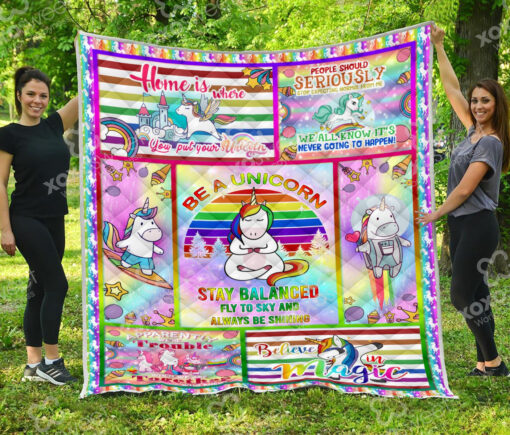 Buy Unicorn Stay Balanced Fly To Skies Quilt Blanket & Quilt Bedding Set Great Customized Gifts For Birthday Christmas Thanksgiving Perfect Gifts For Unicorn Lover