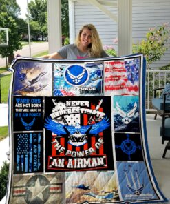 Buy Us Air Force Never Underestimate The Power Of An Airman Quilt Blanket & Quilt Bedding Set Great Customized Gifts For Birthday Christmas Thanksgiving Perfect Gifts For Us Air Force