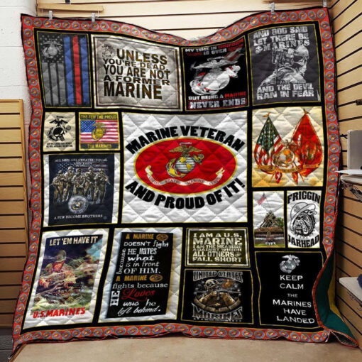 Buy Us Marine Veteran And Proud Of It Quilt Blanket & Quilt Bedding Set Great Customized Blanket Gifts For Birthday Christmas Thanksgiving