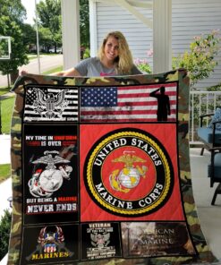 Buy Us Marine Corps My Time In Uniform Is Over But Being A Marine Never Ends Quilt Blanket & Quilt Bedding Set Great Customized Blanket Gifts For Birthday Christmas Thanksgiving