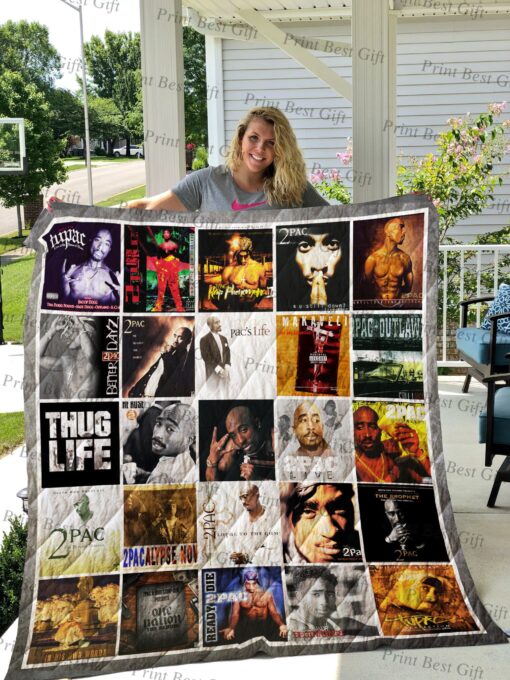 Buy Tupac Shakur Albums Cover Poster Quilt Blanket & Quilt Bedding Set Ver 2