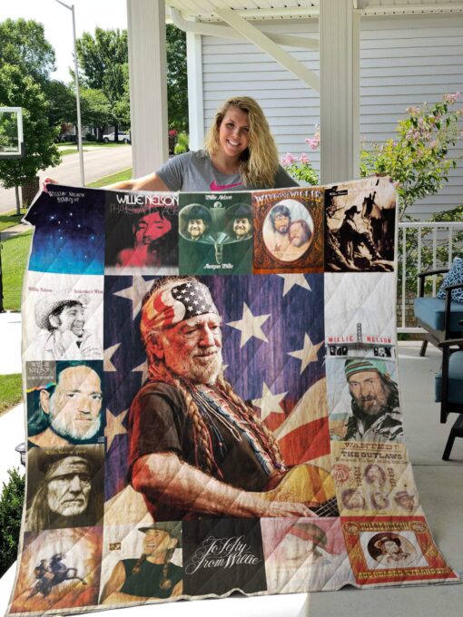 Buy Willie Nelson Quilt Blanket & Quilt Bedding Set For Fans Ver 17