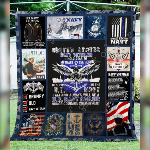 Buy Us Navy Veteran I Hold Dear To My Heart The Honor Quilt Blanket & Quilt Bedding Set Great Customized Gifts For Birthday Christmas Thanksgiving Perfect Gifts For Veteran Lover