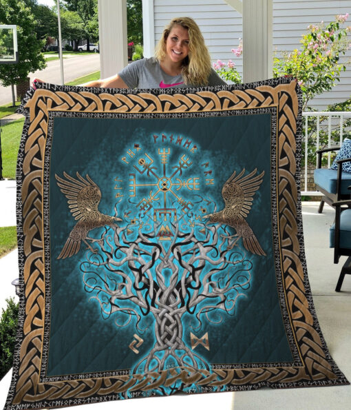 Buy Viking Compass Yggdrasil Quilt Blanket & Quilt Bedding Set Great Customized Blanket Gifts For Birthday Christmas Thanksgiving