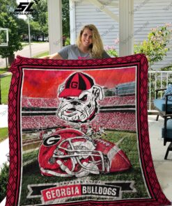 Buy University Of Georgia Bulldogs Quilt Blanket & Quilt Bedding Set Great Customized Blanket Gifts For Birthday Christmas Thanksgiving