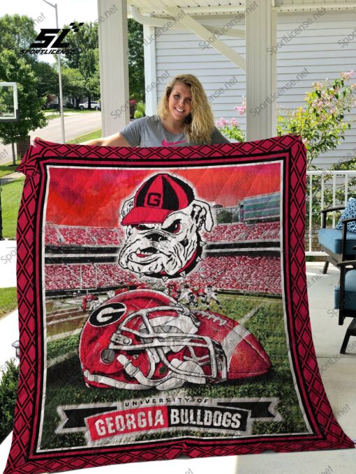 Buy University Of Georgia Bulldogs Quilt Blanket & Quilt Bedding Set Great Customized Blanket Gifts For Birthday Christmas Thanksgiving