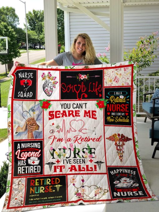 Buy You Can'T Scare Me I'M A Retired Nurse I'Ve Seen It All Quilt Blanket & Quilt Bedding Set Great Customized Blanket Gifts For Birthday Christmas Thanksgiving