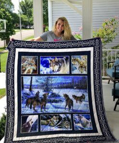 Buy Wolf In The Winter Quilt Blanket & Quilt Bedding Set Great Customized Blanket Gifts For Birthday Christmas Thanksgiving