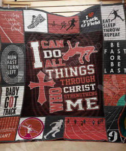 Buy Track And Field I Can Do All Things Through Christ Who Strengthens Me Quilt Blanket & Quilt Bedding Set Great Customized Blanket Gifts For Birthday Christmas Thanksgiving