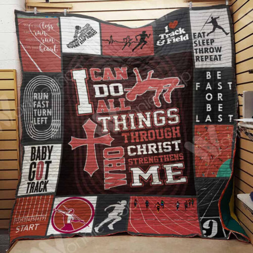 Buy Track And Field I Can Do All Things Through Christ Who Strengthens Me Quilt Blanket & Quilt Bedding Set Great Customized Blanket Gifts For Birthday Christmas Thanksgiving