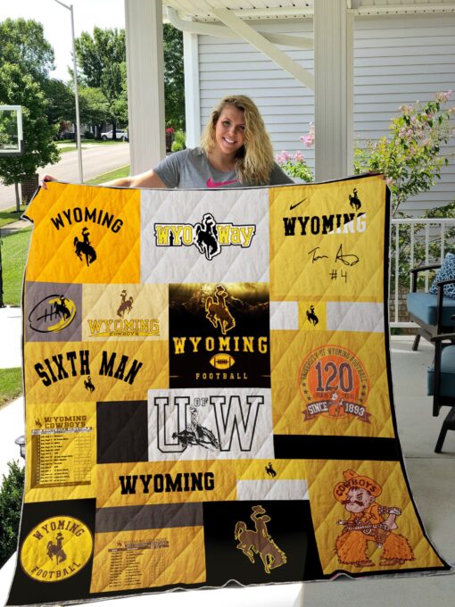 Buy Wyoming Cowboys Quilt Blanket & Quilt Bedding Set Great Customized Blanket Gifts For Birthday Christmas Thanksgiving